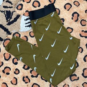 Nike Olive Green Swoosh Leggings